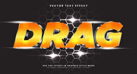 Drag 3D editable text effect Template Stock Illustration