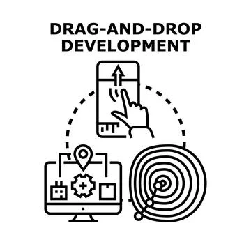 Drag and drop development for business objectives Stock Illustration