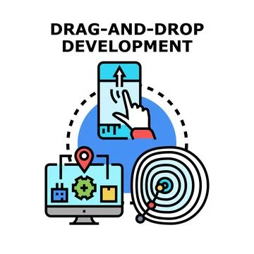 Drag and drop development for business objectives Ilustração Stock