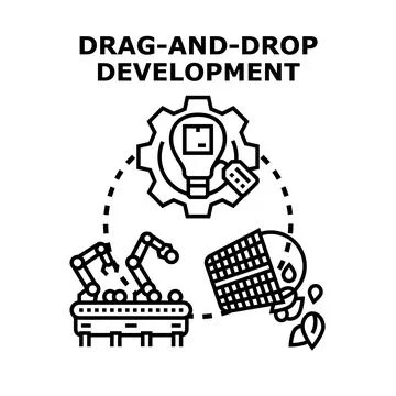Drag and drop development concept vector illustration Illustration