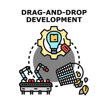 Drag and drop development concept vector illustration Stock Illustration