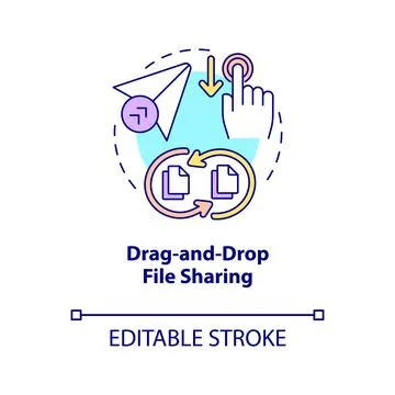 Drag and drop file sharing concept icon Stock Illustration