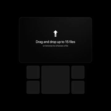 Drag and Drop Files Panel with Transparent Background. User Interface for Stock Illustration