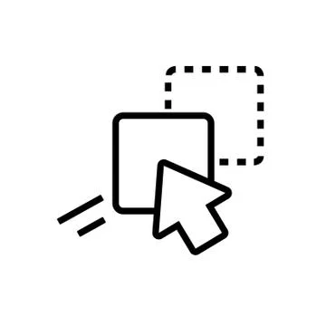 Drag and drop icon. Cursor, pointer, computer mouse. Drag line icon. Vector o Stock Illustration