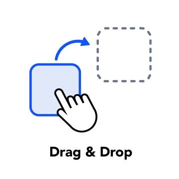 Drag and drop interaction. vector illustration Illustrazione stock