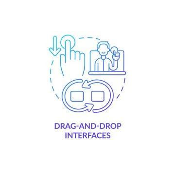 Drag and drop interfaces blue gradient concept icon 스톡 일러스트