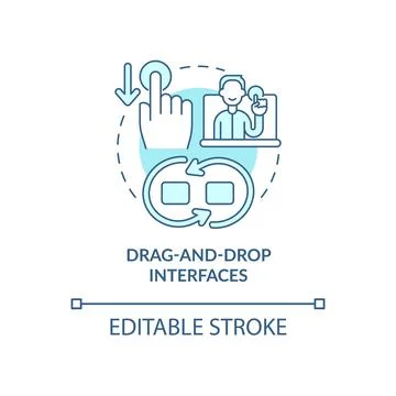 Drag and drop interfaces turquoise concept icon Illustrazione stock