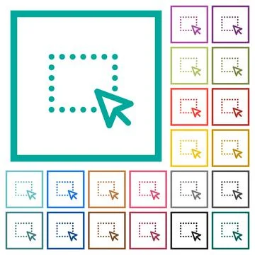 Drag and drop operation flat color icons with quadrant frames Stock Illustration