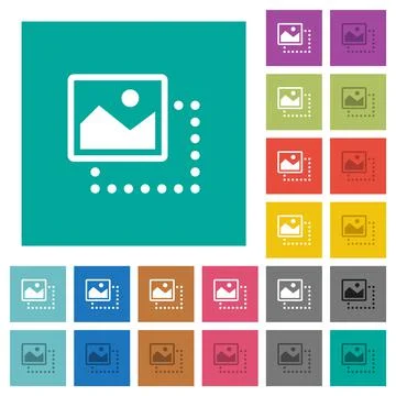 Drag image to top left square flat multi colored icons Stock Illustration