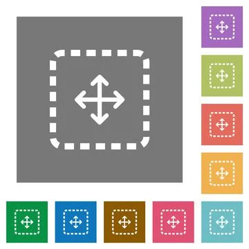 Drag object square flat icons Stock Illustration