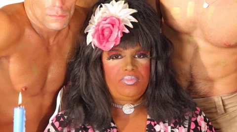 Drag Queen Dances and Chokes on Grapes, VERY FUNNY HD Video stock 45734107