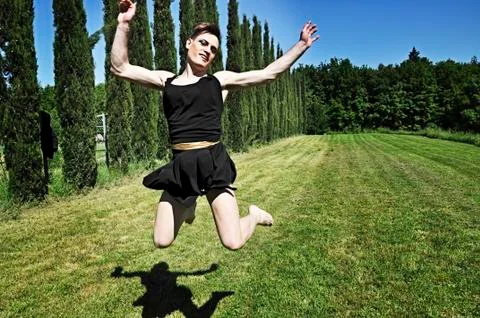 Drag queen jumping Stock Photos