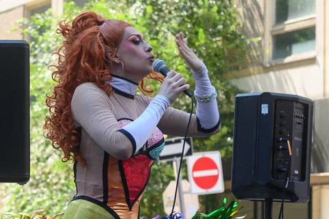 Drag queen performing at the Toronto Pride Parade Stock Photos