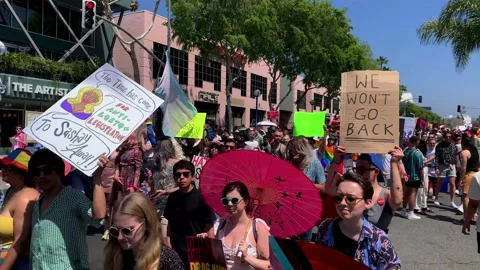 Drag Queens Lead the March on Easter Sunday Calling for Equality and LGBT Rights 動画素材 238056590