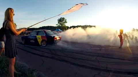 Drag Race Burnout Stock Footage 54041976