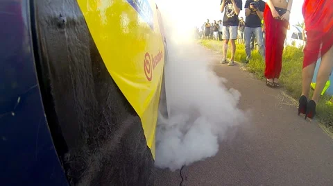 Drag Race Burnout Stock Footage 54048423