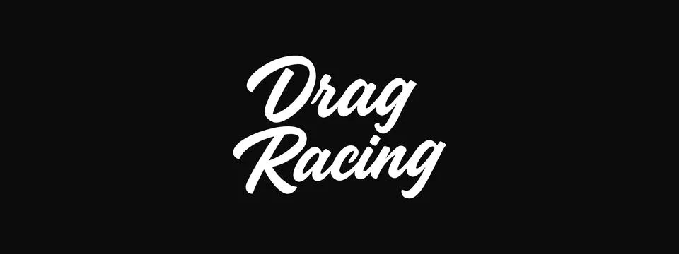 Drag Racing Lettering Vector – Bold Speed Typography for Motorsports Logos Illustrazione stock