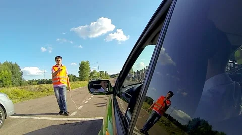 Drag Racing. POV Camera. Stock Footage 40052506