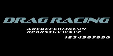 Drag Racing Sticker Typography Vector – Bold Lettering for Motorsports Decals Stock Illustration