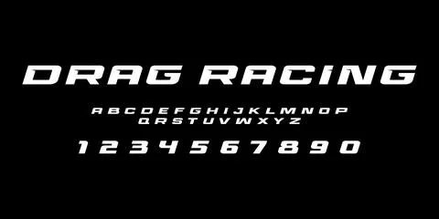 Drag Racing Typography Vector  Bold Speed Lettering Design Stock Illustration