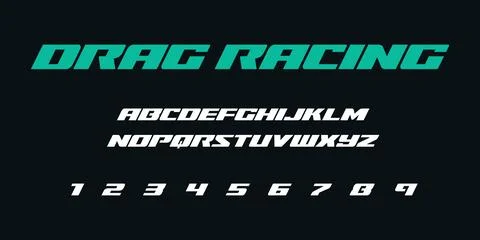 Drag Racing Typography Vector – High‑Octane Speed Lettering Stock Illustration