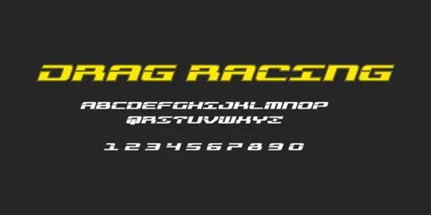 Drag Racing Typography Vector – Speed Lettering Illustration Stock Illustration