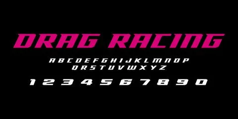 Drag Racing Vector Illustration – Bold Motorsport Lettering for Logos Stock Illustration