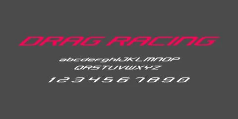 Drag Racing Vector Typography – High‑Speed Motorsport Lettering for Logos Stock Illustration