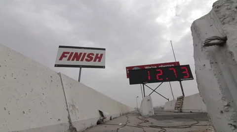 Drag Strip Finish Sign with Timer Stock-Footage 59154361