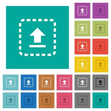 Drag to upload square flat multi colored icons Ilustración de archivo