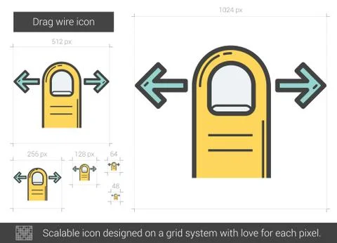 Drag wire line icon Stock Illustration