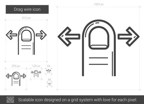 Drag wire line icon Stock Illustration