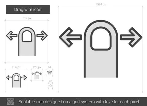 Drag wire line icon 스톡 일러스트