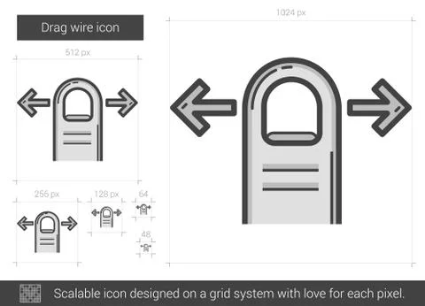 Drag wire line icon 스톡 일러스트