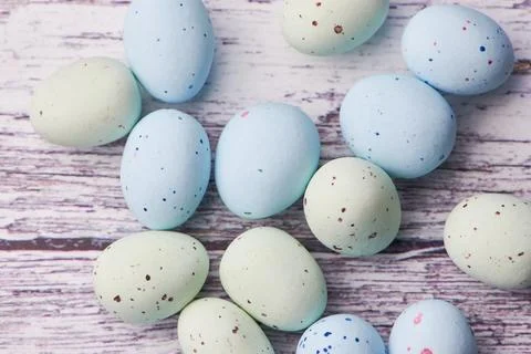 Dragee eggs against white background 写真素材