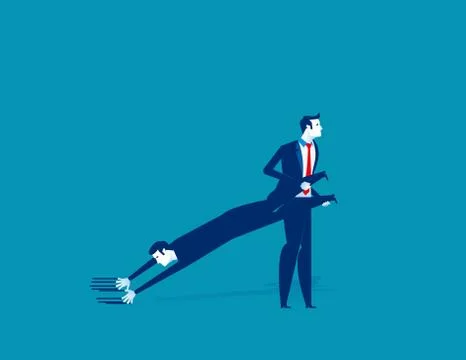 Dragging a Partner. Concept business vector illustration. Stock Illustration