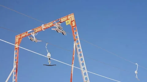 Dragging ski lift . bugel. Stock Footage 48038839