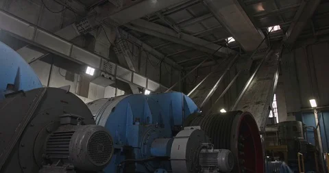 Dragline excavator cabine inside. Work walking excavator in open pit. Dragline Stock Footage 113260403