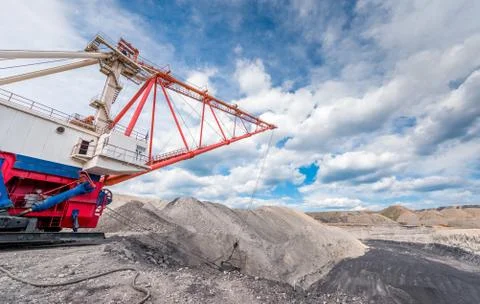 Dragline at an open pit Stock Photos
