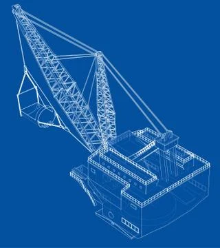 Dragline walking excavator Ilustração Stock