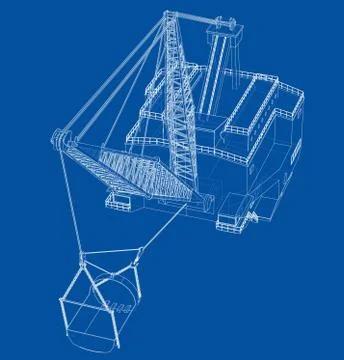 Dragline walking excavator. Vector イラスト素材