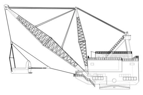 Dragline walking excavator. Vector イラスト素材