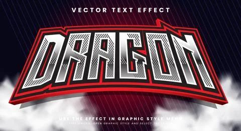 Dragon 3d editable text style Ilustração Stock