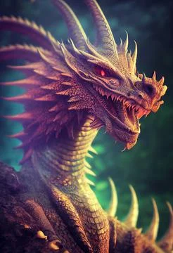 Dragon ai generated digital art style Stock Illustration