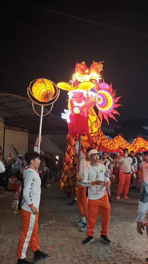 Dragon and ball dance Stock Footage 325403869