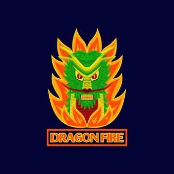 Dragon and fire symbol Stock Illustration
