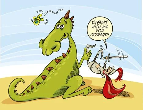 Dragon and Knight Stock Illustration