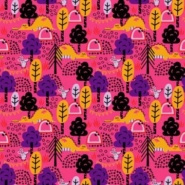 Dragon and mouse pattern cartoon design for children Stock Illustration