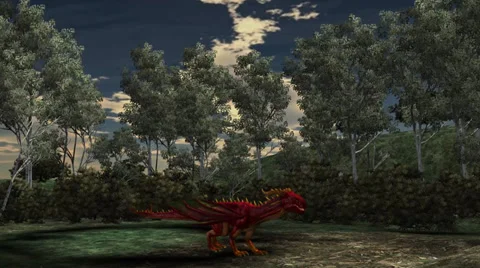Dragon animation on nature background Stock Footage 36525607
