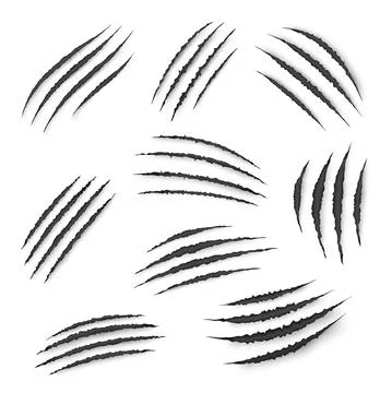 Dragon, bear and tiger claw marks and scratches Stock Illustration